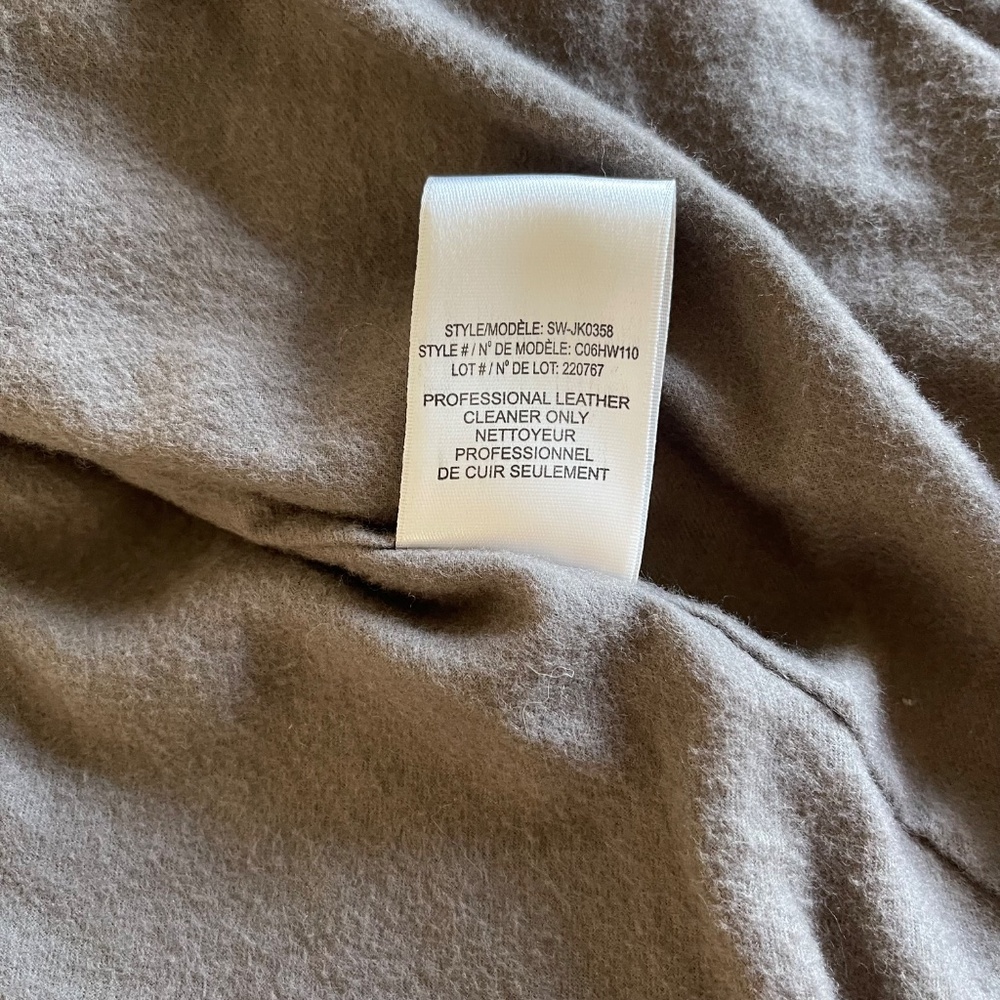 HELMUT LANG Leather Asymmetrical Beige Jacket Size Small - Picture 9 of 12